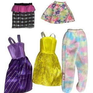 Barbie Vintage 1990 Clothes Lot Of 5 Mix Floral Skirt Pants Dresses Sparke